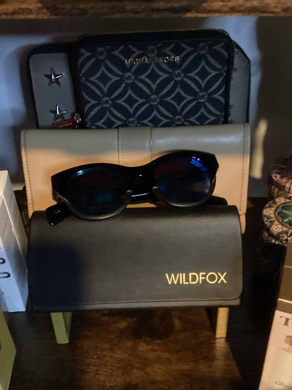Wildfox Black Sunglasses with Blue-Reflective Lenses